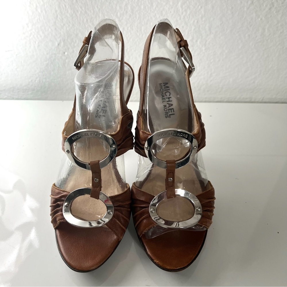 MICHAEL KORS Bella Du Mod Leather Sandals Sz 7